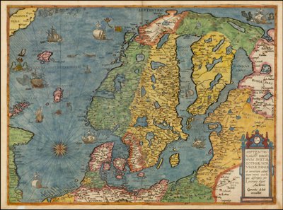 Mapa do Norte da Europa de 1593, de Gerard de Jode de Gerard de Jode