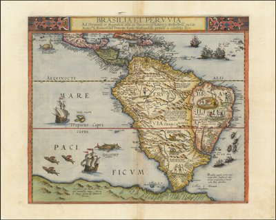 Mapa da América do Sul, 1593 de Gerard de Jode