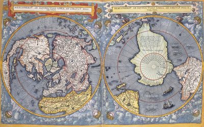 Polos Norte e Sul, 1593 de Gerard de Jode