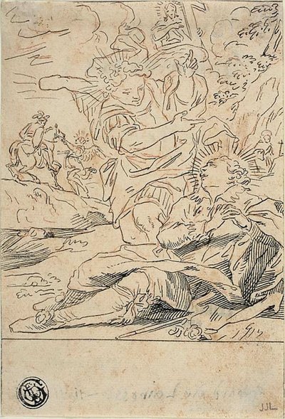 anjo aparecendo para santo de Gerard de Lairesse