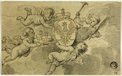 Putti e brasão de armas de Gerard de Lairesse