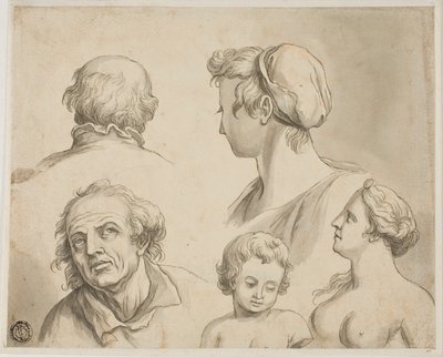 Esboços de cinco bustos de Gerard de Lairesse