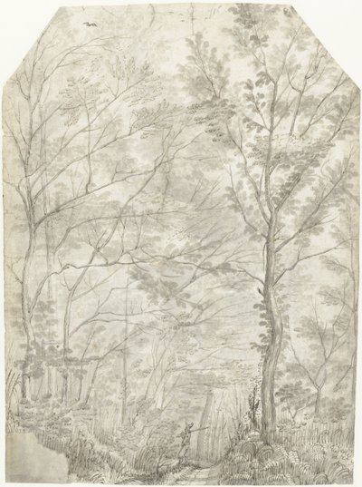 Floresta da Villa Madama nos arredores de Roma, com um caçador de Gerard ter Borch (I)