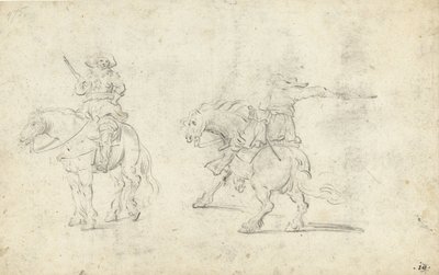 Dois soldados a cavalo de Gerard ter Borch (II) (possibly)