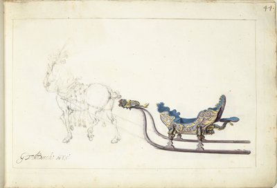 Cavalo e trenó de Gerard ter Borch (II) (signed by artist)