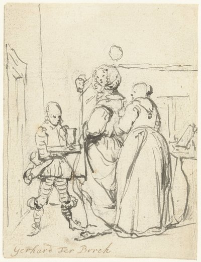 Senhora ocupada com a sua casa de banho de Gerard ter Borch (II)
