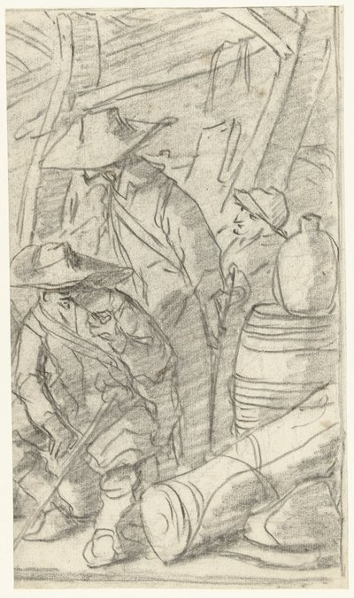 Três homens em um acampamento do exército de Gerard ter Borch (II)