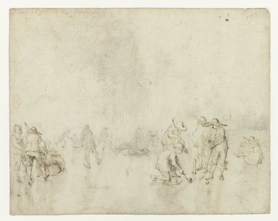 Cara de gelo com sapateiros de Gerard ter Borch (II)