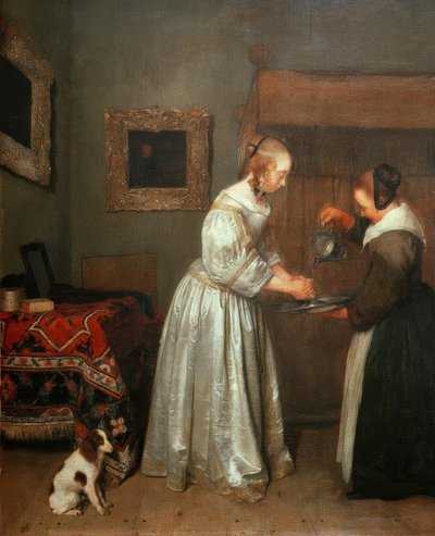 Senhora lavando as mãos de Gerard ter Borch