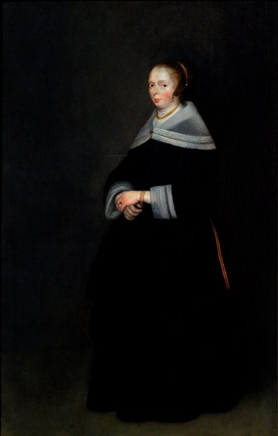 Dinamarquês:  Dameportræt Retrato de uma Senhora de Gerard ter Borch