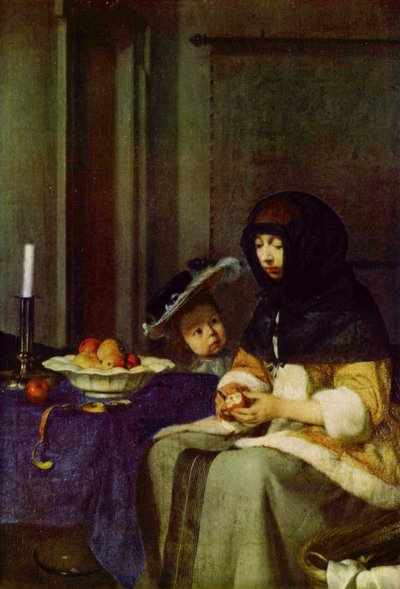 Alemão: Apfelschälerin Descascador de maçãs de Gerard ter Borch