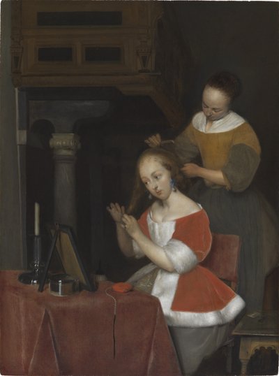 Mulher sentada na casa de banho de Gerard ter Borch