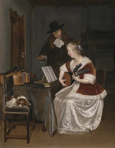 A lição de música, c.1670 de Gerard ter Borch