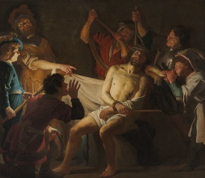 Cristo coroado com Espinhos (Mateus 27:27-31) de Gerard van Honthorst