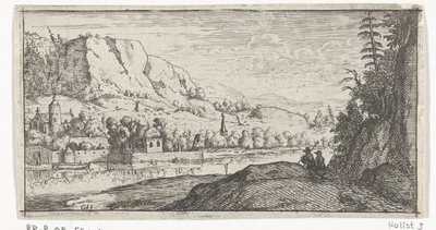 Rio numa paisagem de montanha de Gerard van Honthorst