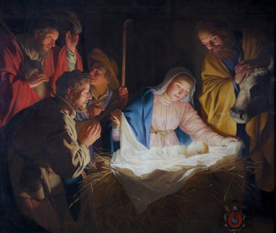 A adoração dos pastores de Gerard van Honthorst