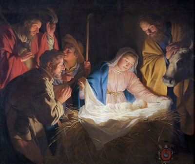 A adoração dos pastores de Gerard van Honthorst