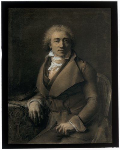 Autorretrato sentado a uma mesa, virado para a direita de Gerard van Spaendonck