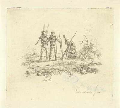 Três homens de infantaria de Gerardus Emaus de Micault