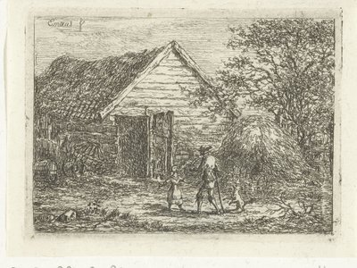 Caçador na cabana de relva Ninguém é permitido por aqui de Gerardus Emaus de Micault
