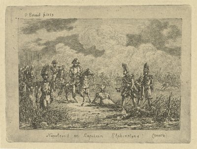 Napoleão com soldados caídos
Napoleão I e Capitão Elphinstone (Omera) (título sobre o objecto) de Gerardus Emaus de Micault