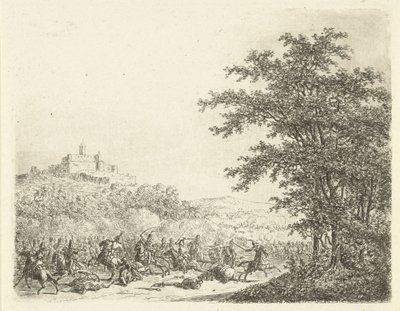 Luta equestre na fortaleza Königstein Encontro em Königstein de Gerardus Emaus de Micault