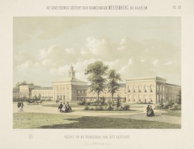 Hospital Psiquiátrico Meerenberg
Vista da frente do asilo (título sobre o objecto)
O hospital psiquiátrico Meerenberg perto de Haarlem (título da série sobre o objecto) de Gerardus Johannes Bos