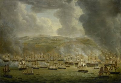 O Ataque do Esquadrão Combinado Anglo-Holandês em Argel, 1816 de Gerardus Laurentius Keultjes