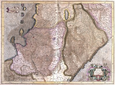 Abruzzo e Campania, Itália (gravura de Gerardus Mercator