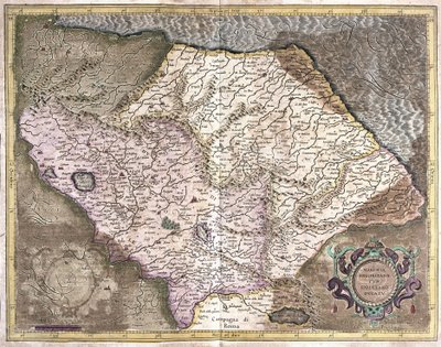 Ancona e Spoleto, Itália (gravura de Gerardus Mercator