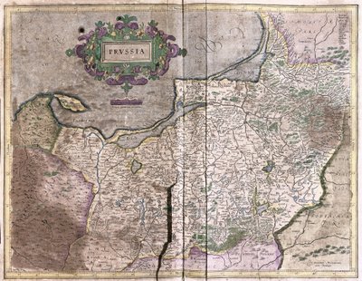 Mapa antigo da Polónia - hoje Lituânia (gravura de Gerardus Mercator
