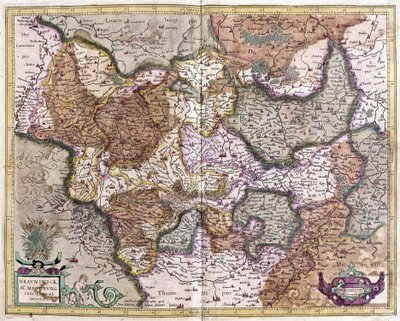 Braunschweig e Magdeburg, Alemanha (gravura de Gerardus Mercator