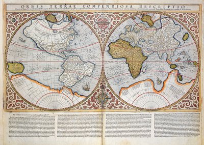 Mapa do Mundo Duplo Hemisfério, 1587 de Gerardus Mercator