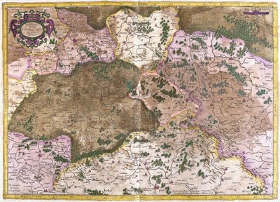 Alemanha, Tchecoslováquia e Polônia (gravura de Gerardus Mercator