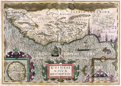 Guiné, Líbia - África (gravura de Gerardus Mercator