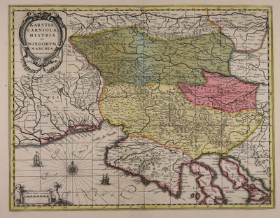 Karstia, Carniola, Histria et Windorum marchia de Gerardus Mercator
