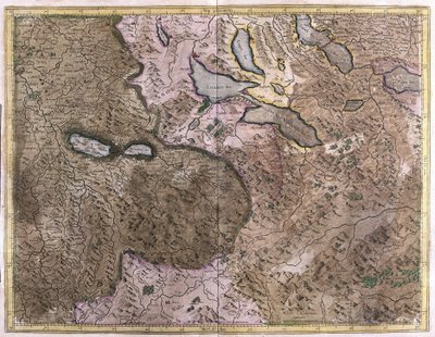 Lagos na Suíça (gravura de Gerardus Mercator