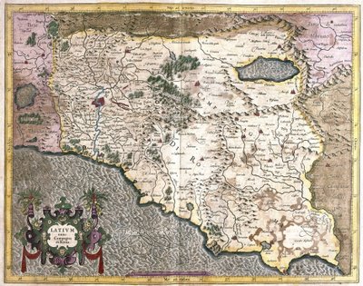 Lazio, Itália (gravura de Gerardus Mercator