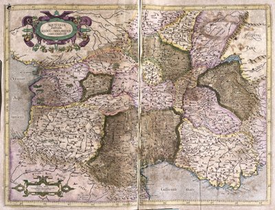 Limousine, Languedoc, Auvergne, Borgonha e Provença, sul da França de Gerardus Mercator