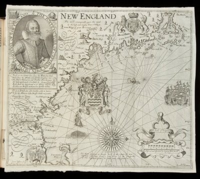 Mapa da Nova Inglaterra, da Historia Mundi: ou Mercator&39;s Atlas, Londres, 1635 de Gerardus Mercator