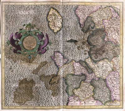 Noroeste da Inglaterra (gravura de Gerardus Mercator