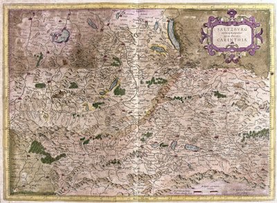 Salzburg e Carintia, Áustria (gravura de Gerardus Mercator