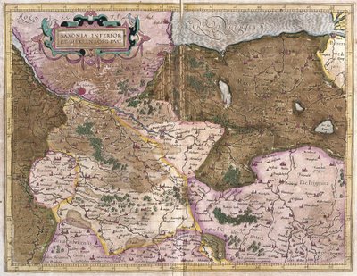Saxónia e Mecklenburg, Alemanha (gravura de Gerardus Mercator