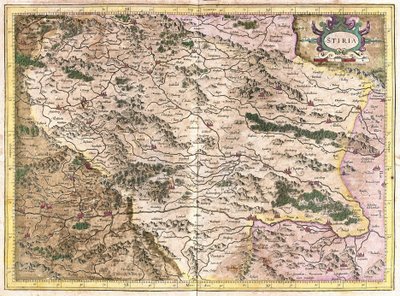 Steiermark, Áustria (gravura de Gerardus Mercator