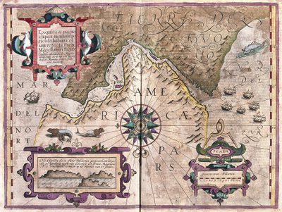 Estreitos de Magalhães (gravura de Gerardus Mercator