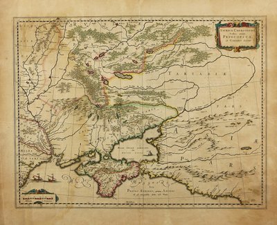 Taurica Chersonesus. Mapa da Crimeia, 1595 de Gerardus Mercator