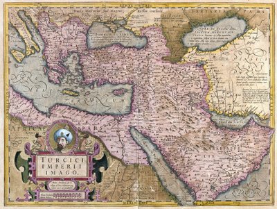 Turquia, Balcãs, nordeste da África, Arábia e Médio Oriente (gravura de Gerardus Mercator