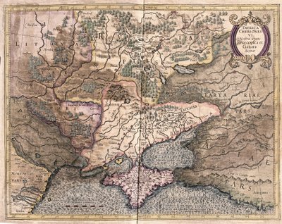 Ucrânia e Crimeia (gravura de Gerardus Mercator