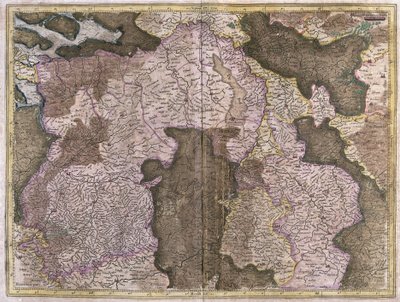 Mapa sem título de Brabant: Bélgica e Holanda (gravura de Gerardus Mercator