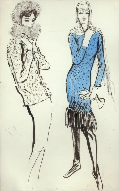 Traje e vestido com franjas - G.Hartung de Gerd Hartung